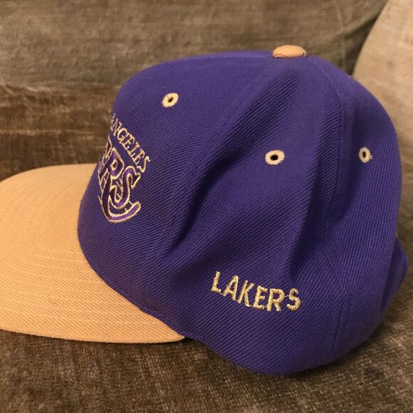 Vintage Los Angeles Lakers Snapback Hat Cap Wool Script NBA “Rare” 90’s Hat - Picture 4 of 10